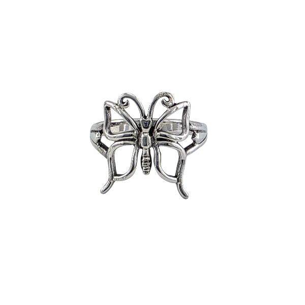 Papillon Libre – Bague Papillon Argentée Ajourée