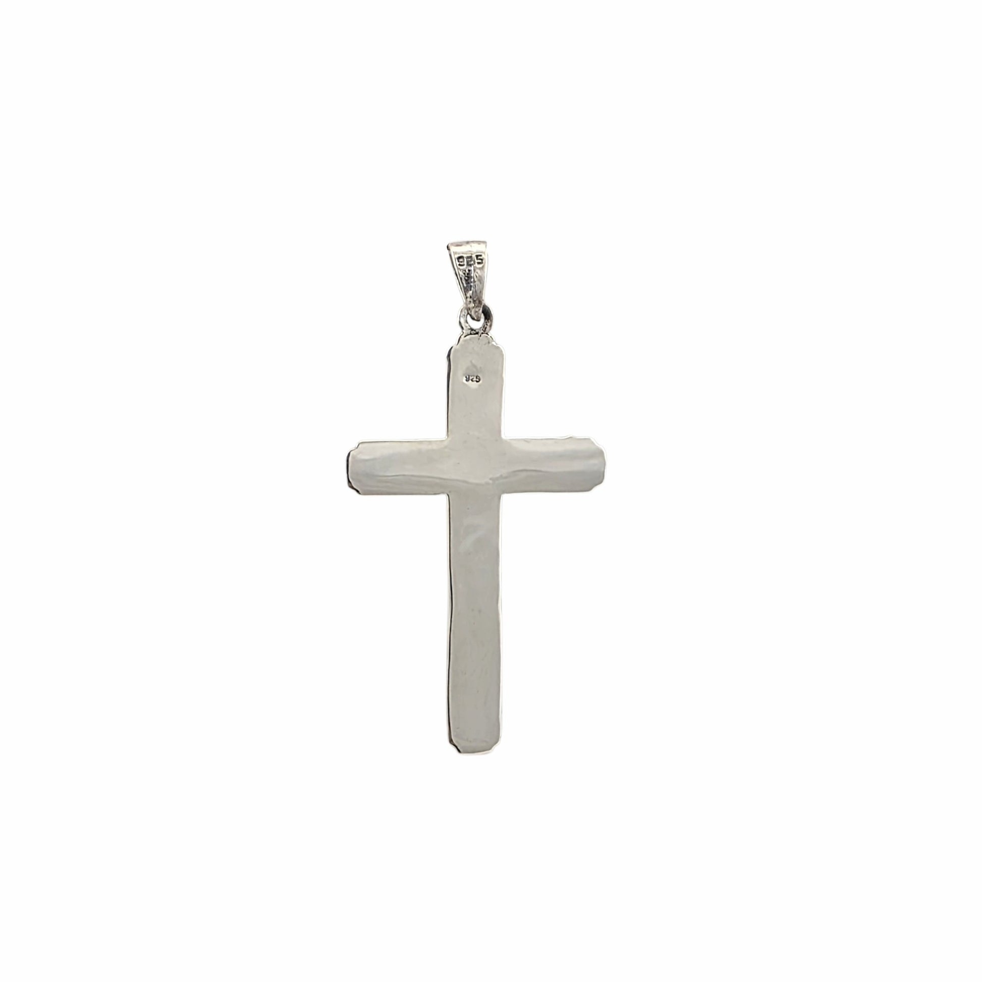 Pendentif croix crucifix Christ INRI en argent sterling 925 oxydé 50x25mm, bijoux religieux Montréal