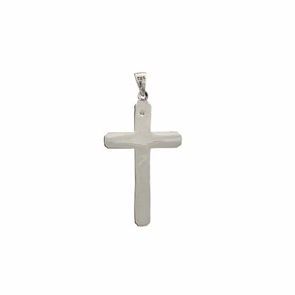 Pendentif croix crucifix Christ INRI en argent sterling 925 oxydé 50x25mm, bijoux religieux Montréal