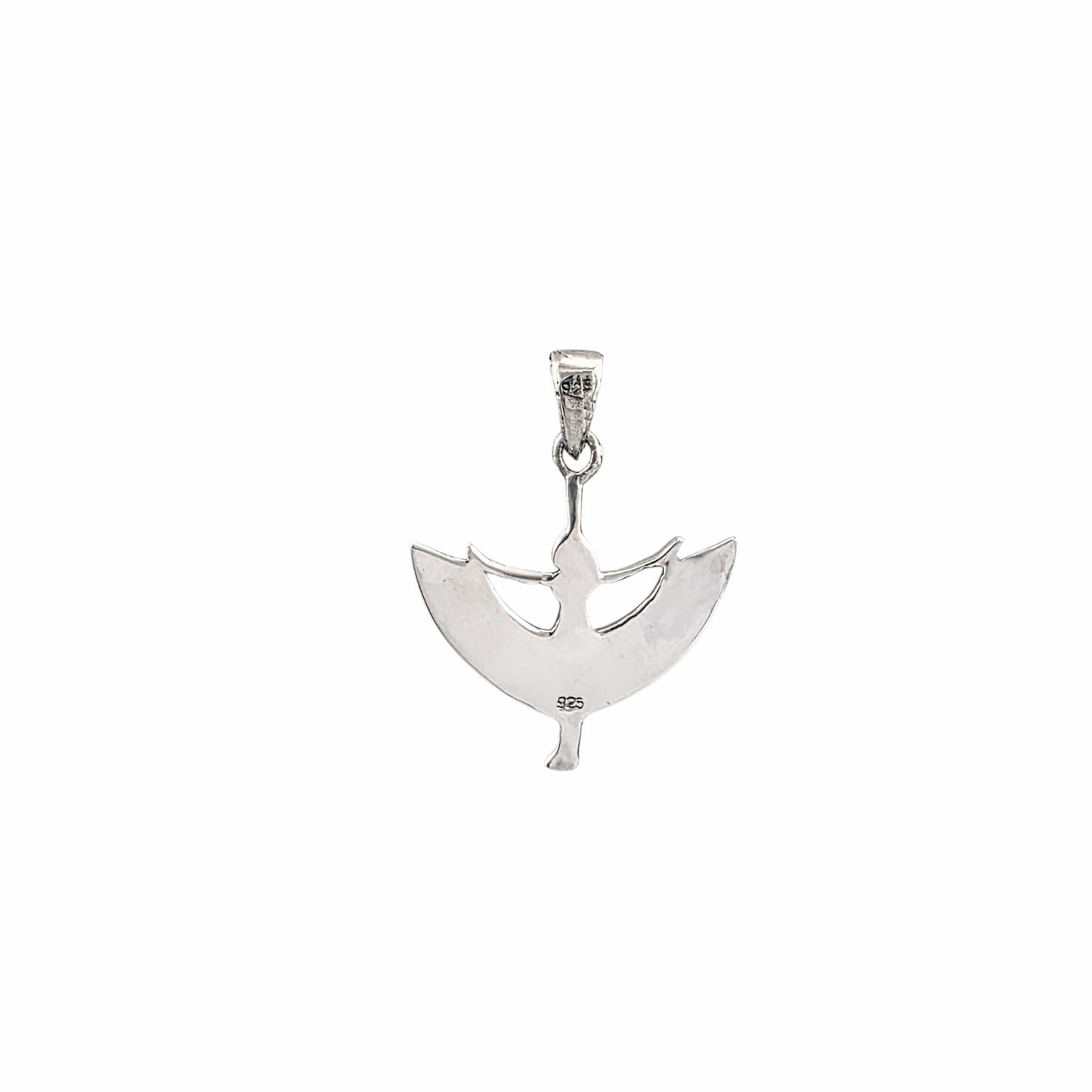 Pendentif déesse Isis ailes déployées argent sterling 925 finition oxydée 32x26mm — Alberto Bijoux Montréal