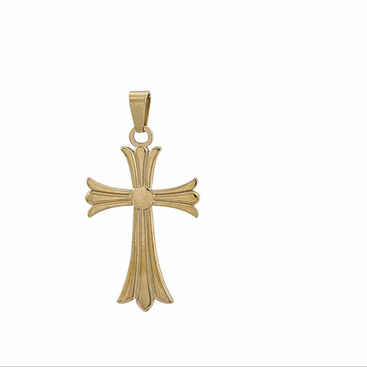 Pendentif croix gothique dorée acier inoxydable 316L – Alberto Bijoux Montréal