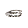 Bague argent sterling double rang avec perles polies, design ajustable ouvert, style moderne minimaliste