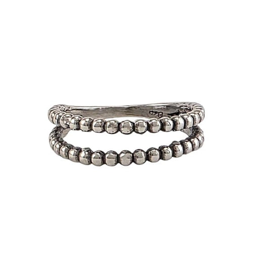 "Perles Célestes" - Bague Argent Double Rang Ajustable - Alberto Bijoux