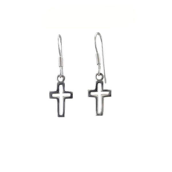 Petites Boucles d’Oreilles Croix en Argent 925 – Design Minimaliste - Alberto Bijoux