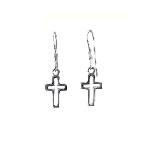 Petites Boucles d’Oreilles Croix en Argent 925 – Design Minimaliste - Alberto Bijoux