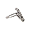 Bague argent sterling design paon avec plumes sculptées détaillées, style royal ajustable élégant