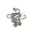 Bague argent sterling design paon avec plumes sculptées détaillées, style royal ajustable élégant