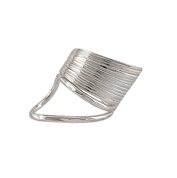"Sculpture Moderne" - Bague Argent Géométrique Texturée Ajustable - Alberto Bijoux