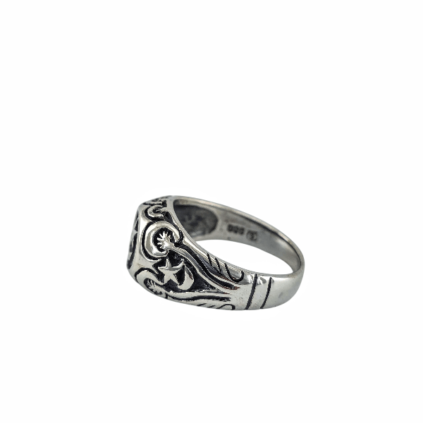 Selim – Bague Croissant & Étoile en Argent Sterling 925 - Alberto Bijoux