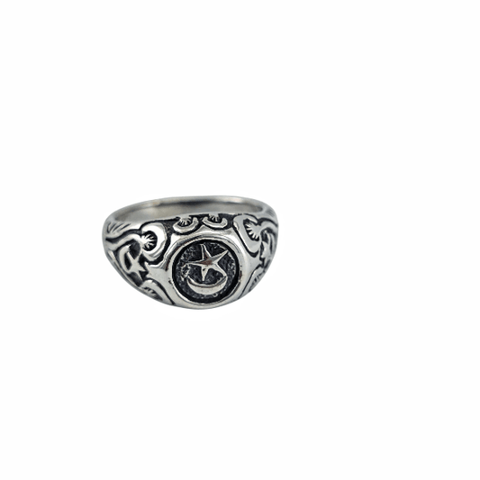 Selim – Bague Croissant & Étoile en Argent Sterling 925 - Alberto Bijoux