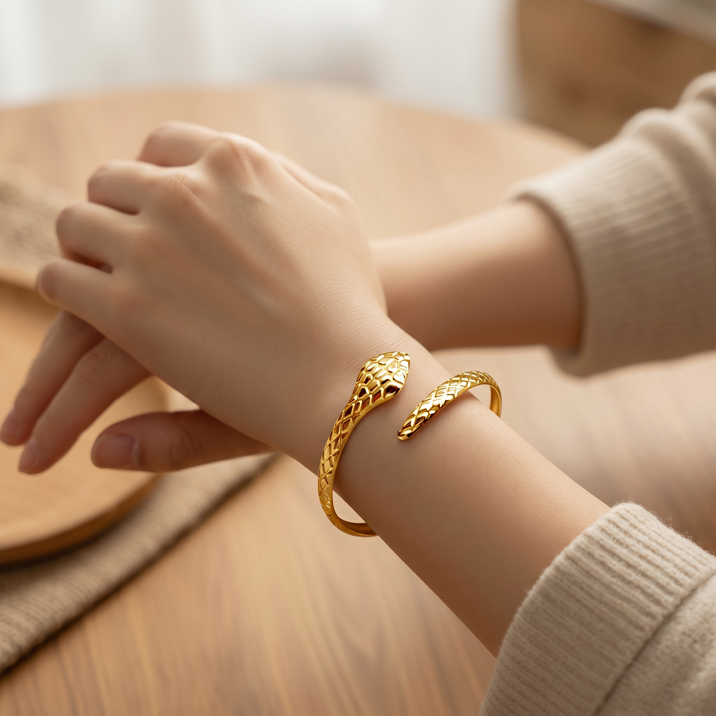 Serpent Doré – Bangle Ouvert  Alberto BIjoux