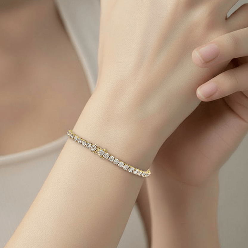 Bracelet Tennis LUXOR – Zirconias AAA 4mm & finition dorée premium - Alberto Bijoux