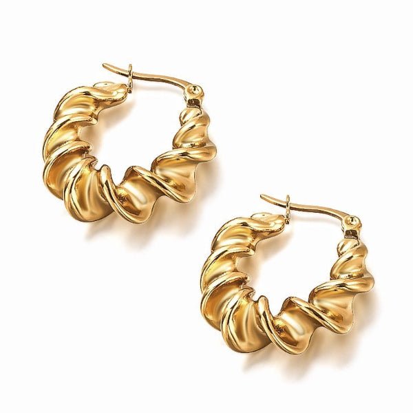 Twista – Créoles Torsadées Dorées 26mm - Alberto Bijoux