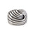 Bague argent sterling creuse avec ondulations sculptées fluides, design vagues modernes élégantes