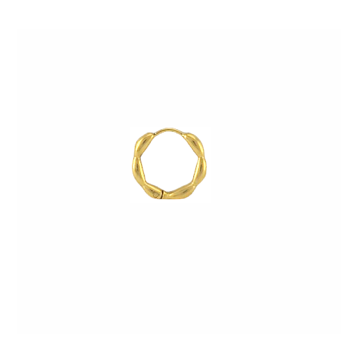 Piercing anneau doré torsadé 10mm en acier inoxydable – pour septum, hélix ou lobe