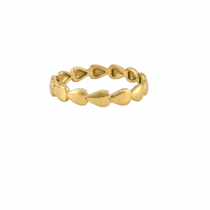 Cœur à Cœur – Bague Dorée Motif Cœurs en acier inoxydable - Alberto Bijoux