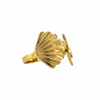 Bague dorée ouverte avec étoile de mer et coquillage stylisé, style estival et marin -Alberto bijoux