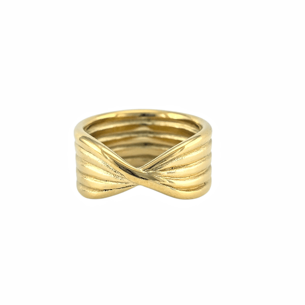 Bague "Torsade Élégante" – Croisée & Dorée - Alberto Bijoux