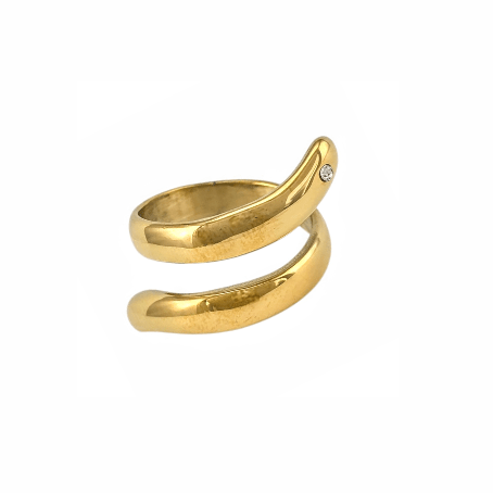 Bague "Onde Dorée" – Spirale Minimaliste (Tailles 6 à 9) - Alberto Bijoux