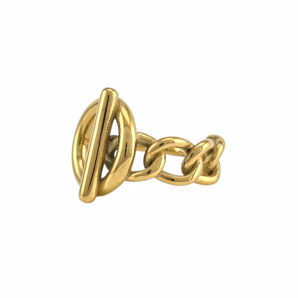 bague bombée dorée lisse bombée dorée lisse en acier inoxydable, style minimaliste – tailles 6 à 9 - Alberto bijoux