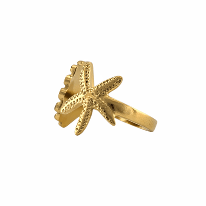 Bague "Sable Doré" – Étoile de mer & Coquillage - Alberto Bijoux