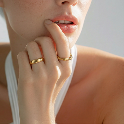 Twina – Bague Spirale Dorée Ouverte - Alberto Bijoux