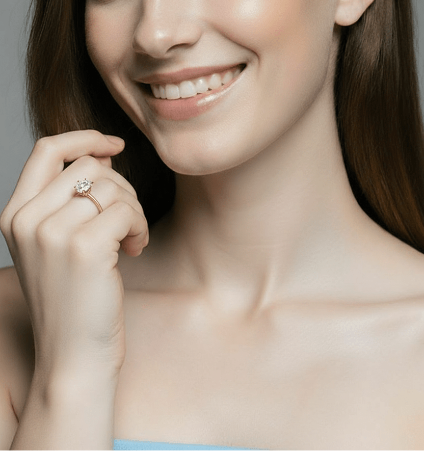 Bague "Éclat Ovale" – Solitaire CZ Clair Doré - Alberto Bijoux