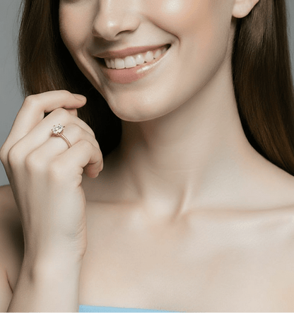 Bague "Éclat Ovale" – Solitaire CZ Clair Doré - Alberto Bijoux