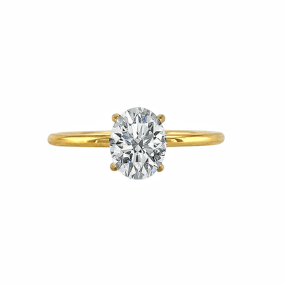 Bague "Éclat Ovale" – Solitaire CZ Clair Doré - Alberto Bijoux