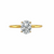 Bague dorée fine avec pierre ovale claire en zircon cubique, tailles 6 à 9 - Alberto bijoux