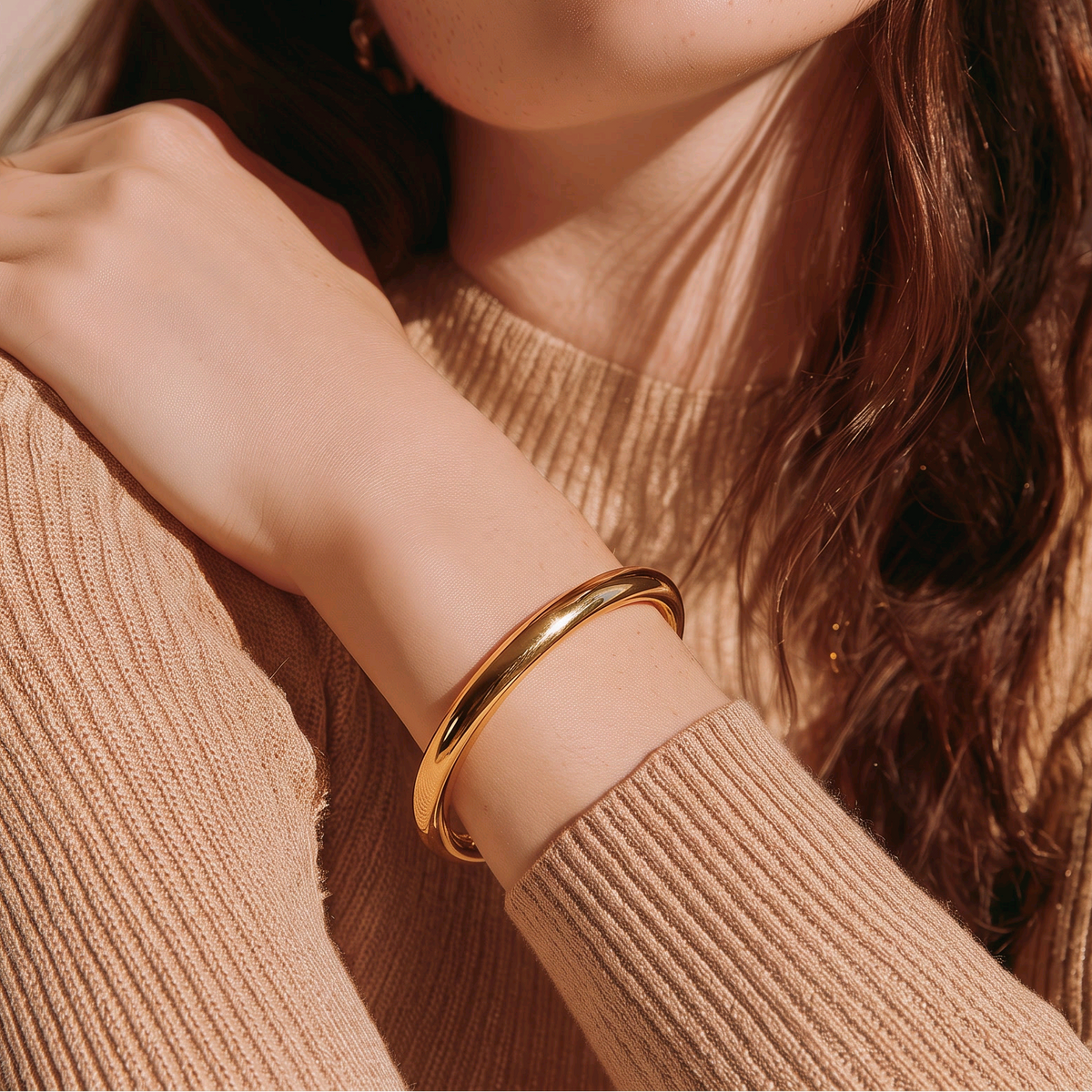  bangle classique pleine brillance et pureté en acier inoxydable  - Alberto Bijoux