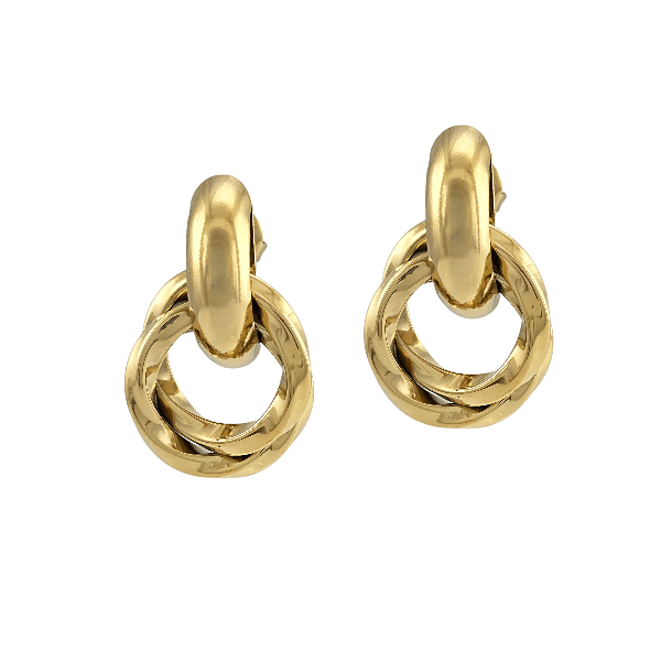 Charme doré – Boucles d’oreilles anneaux entrelacés 27x17 mm - Alberto Bijoux