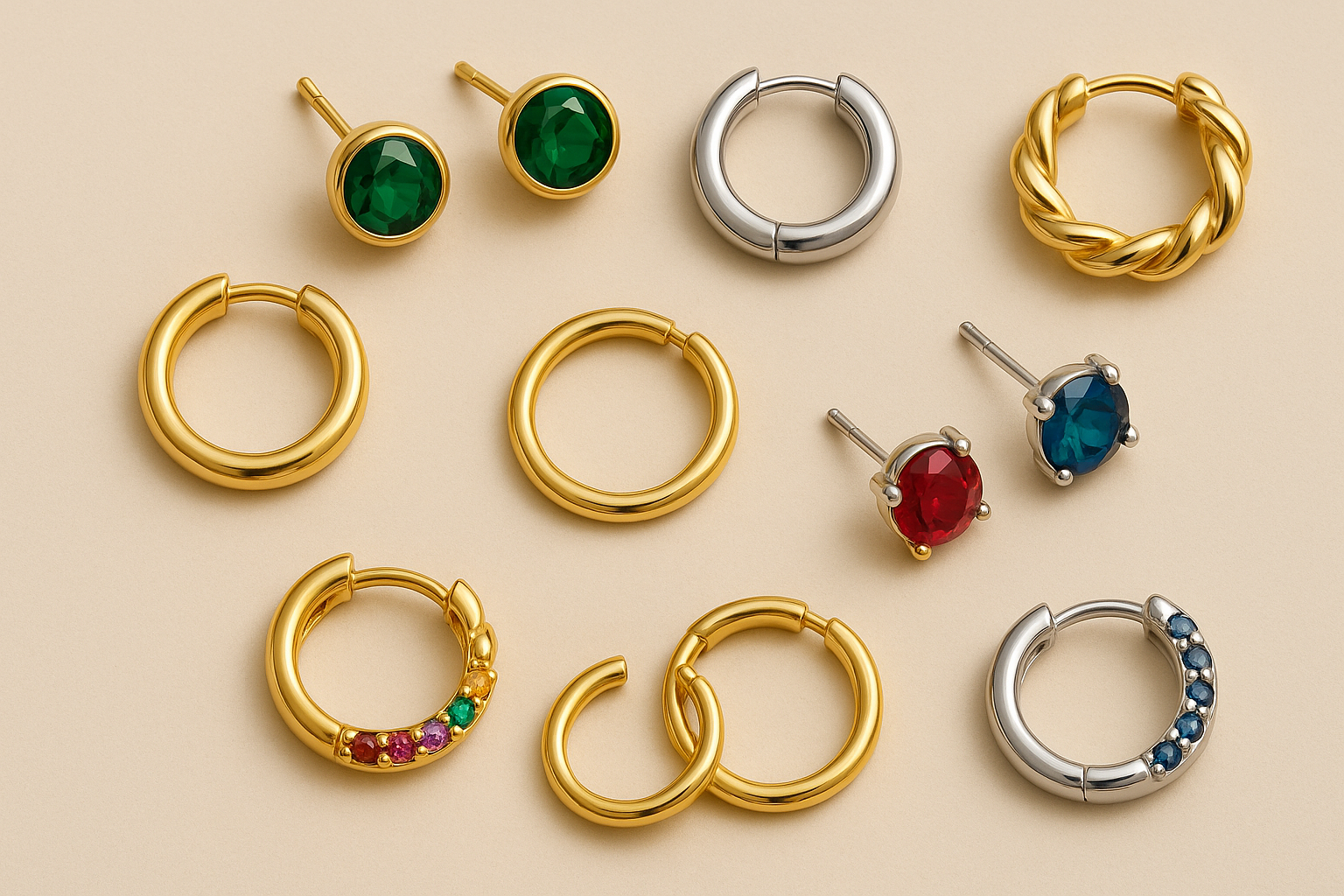 grand choix de boucle d'oreille en argent et en acier chez alberto bijoux