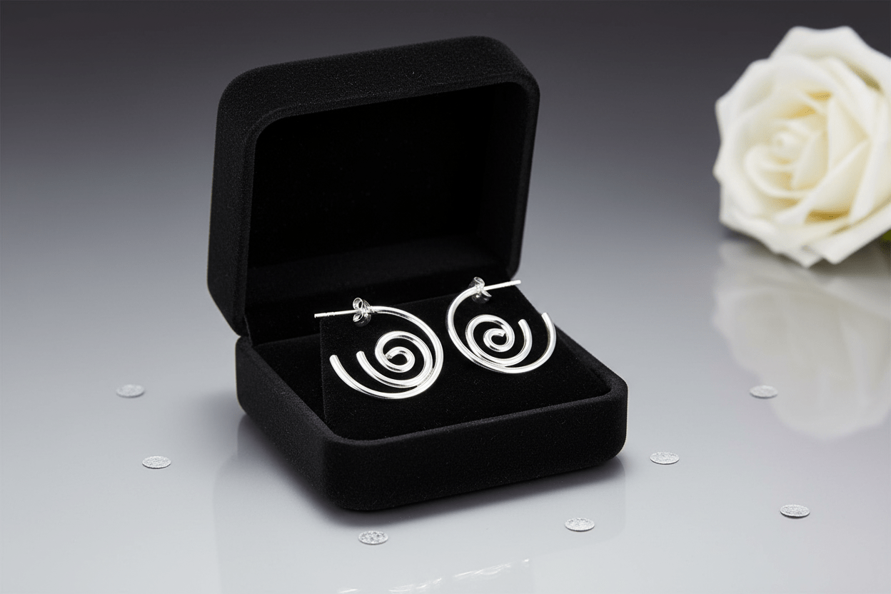 Boucles d’oreilles spirale en argent 925 - Alberto Bijoux