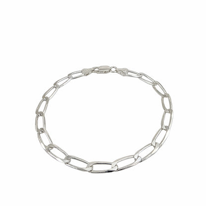 Bracelet chaîne long link argent sterling 925 5.6mm 8.5 pouces fermoir lobster