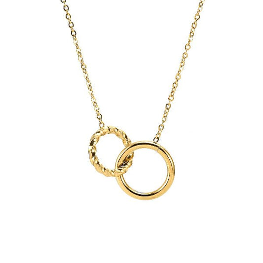Collier “Duo” – Anneaux Entrelacés Dorés - Alberto Bijoux