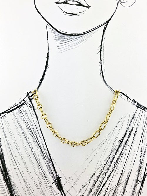 Chaîne Martela – Maillons Martelés Dorés - Alberto Bijoux