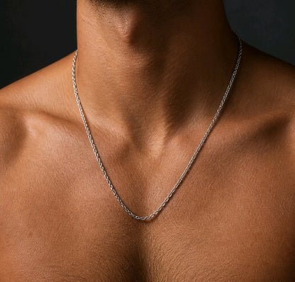 Collier chaîne argent sterling maille blé 1.75mm - Longueurs 16 à 20 pouces - Alberto Bijoux