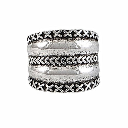 "Échos Sauvages" - Bague Large Texturée Argent Sterling - Alberto Bijoux