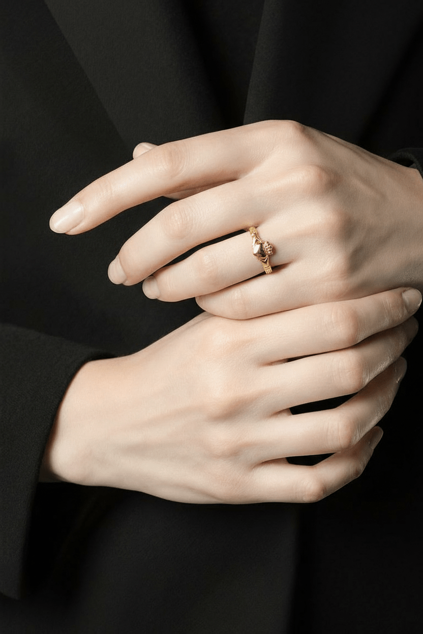 Bague Claddagh Dorée – Symbole d’Amour et de Fidélité - Alberto Bijoux
