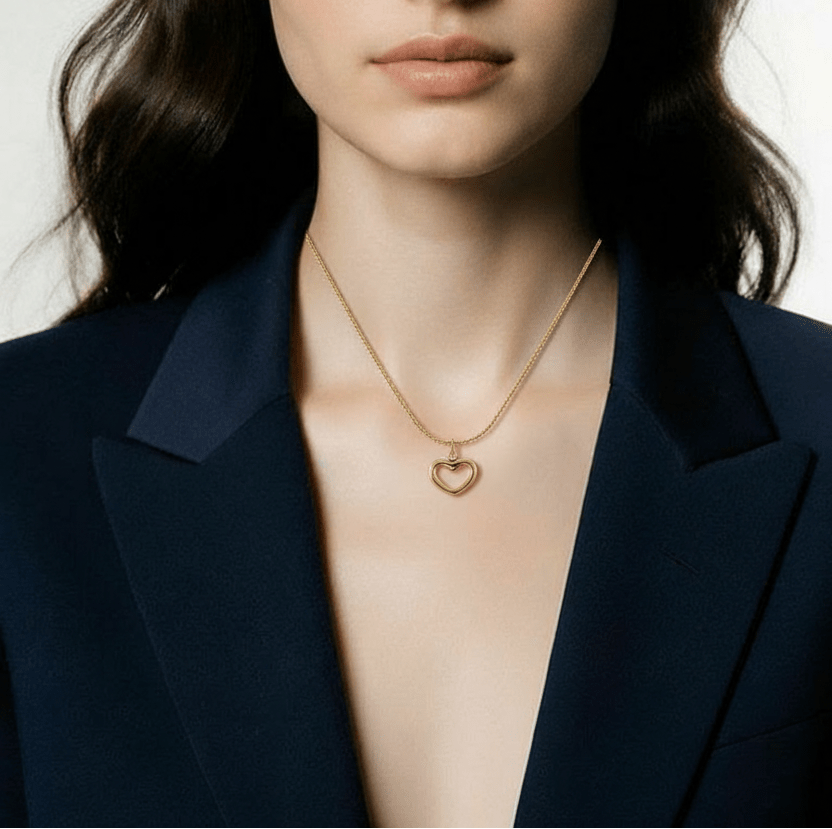 Cœur doré – Collier Doré 10 mm - Alberto Bijoux