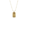 Gold-tone rectangle pendant necklace with rose engraving – Alberto Bijoux