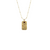 Gold-tone rectangle pendant necklace with rose engraving – Alberto Bijoux