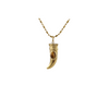 Gold-tone tiger eye fang pendant with chain – Alberto Bijoux