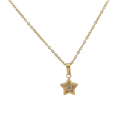 Petite étoile brillante – Pendentif doré avec chaîne - Alberto Bijoux