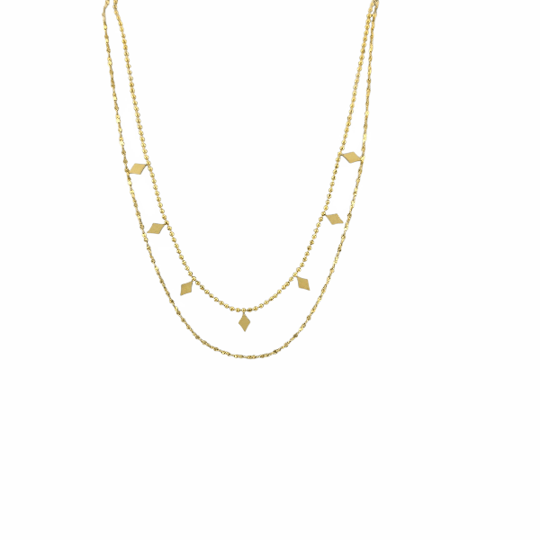 Collier “Solemnité” – Chaîne Dorée à Motifs Losanges - Alberto Bijoux