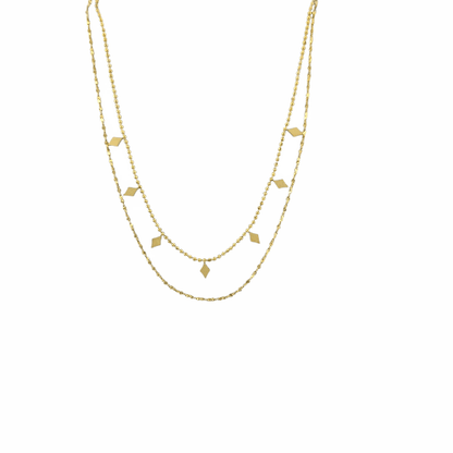 Collier “Solemnité” – Chaîne Dorée à Motifs Losanges - Alberto Bijoux