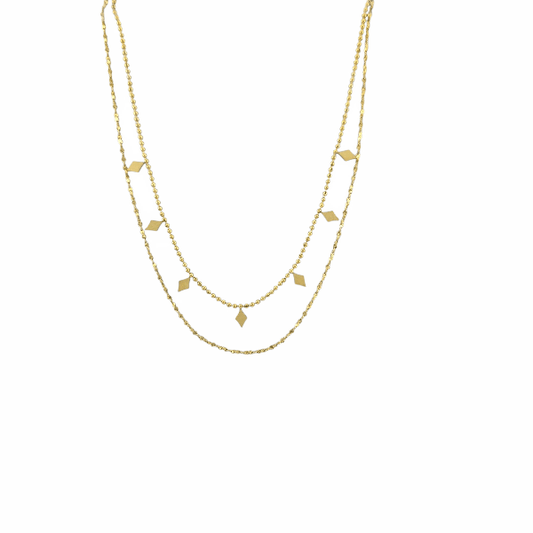 Collier “Solemnité” – Chaîne Dorée à Motifs Losanges - Alberto Bijoux