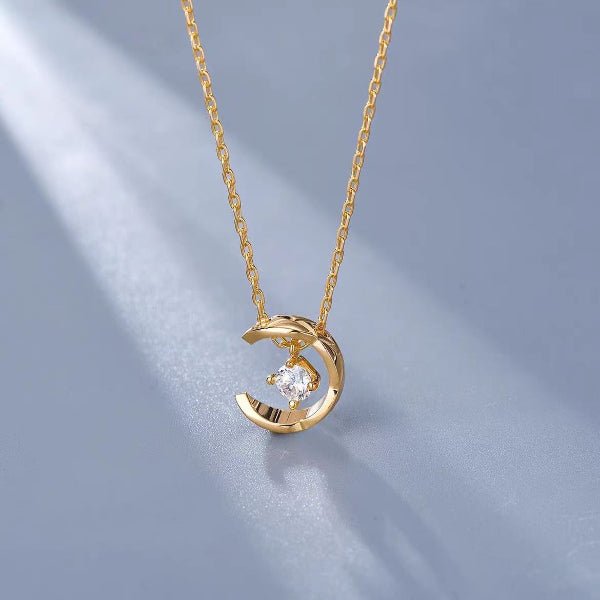 Collier “Luna” – Lune Dorée & Pierre Brillante - Alberto Bijoux