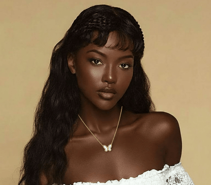 Collier Papillon Nacré – Pendentif 10 x 12 mm (Acier Inoxydable Doré) - Alberto Bijoux